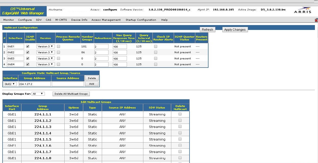 INSERTION OF SERVICE IN ARRIS D5 QAM INSERTION OF SERVICE IN ARRIS D5 QAM
